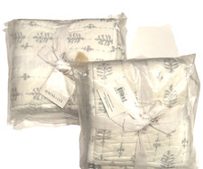 Serena  Lily Cambria Euro Sky Blue White Quilted Cotton Euro Pillow Sham New