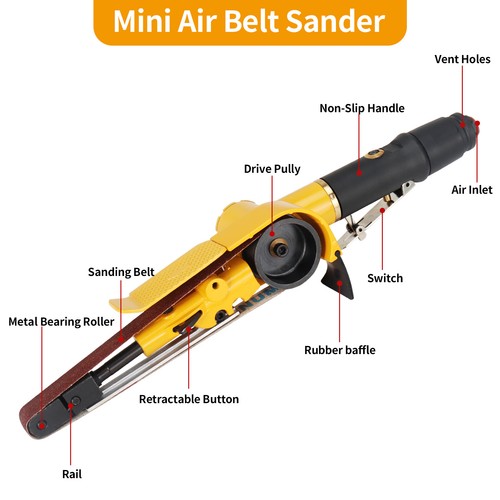 20*520mm Mini Pneumati Air Operated Power Belt Sander F Grinder Polishing Tool - Picture 3 of 8