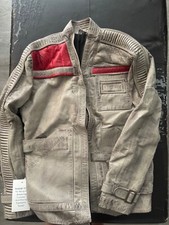 Star Wars Force Awakens Poe Finn John Boyega Genuine Waxed Leather Jacket Small