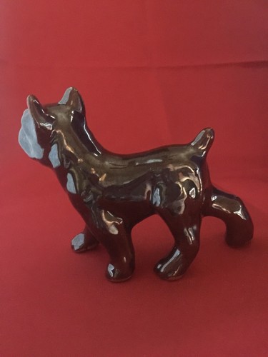 Boxer Dog 4" Vintage figurine Japanese Red Clay Glazed Redware - Picture 7 of 9