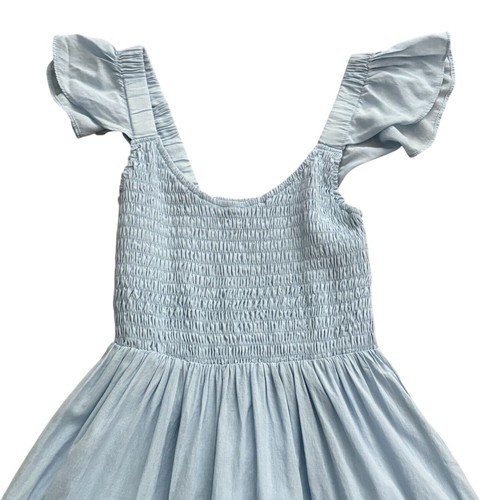 Melliflo Ruffle Strap Babydoll Smocked Mini Sundress-Light Blue-Small-GUC - Picture 4 of 7