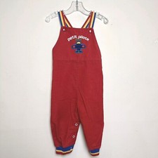 Vintage Health-Tex Toddler Corduroy Red Overalls Petit Pilot 24 Months Cuffed