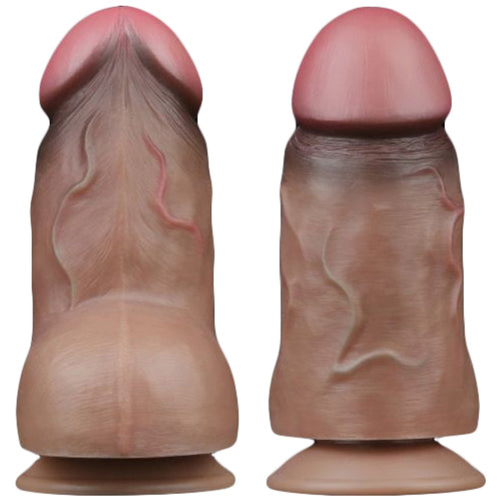 Dildo Pene con Testicoli Fallo Vaginale Realistico Venato 18cm XXL Largo Ventosa - Foto 3 di 9