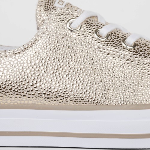 Leder Converse Line Sneaker Gold Damen Strukturierter High Chucks Lo Metallic rR68rw