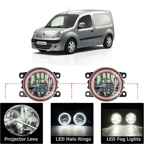 LED Fog Light Kit Angel Eye Ring DRL Daytime Running Lamp Fit For Renault Kangoo - Picture 1 of 10