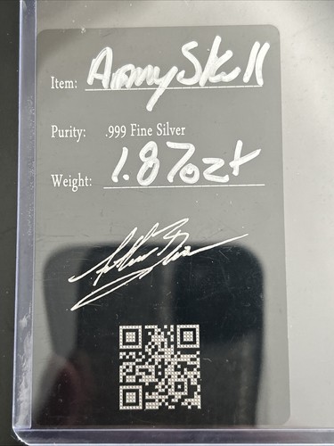 Army Skull 1.87 Oz Silver .999 Hand Pour By AB Custom - Picture 3 of 4