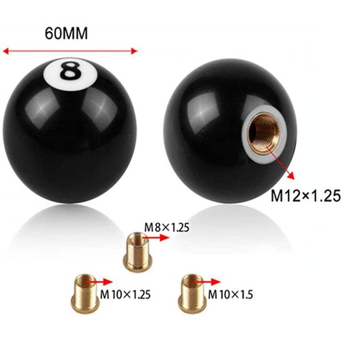 Shift Knob Manual Gear Shift Lever Round Ball 8 Ball Unviersal with Adapters - Picture 2 of 6