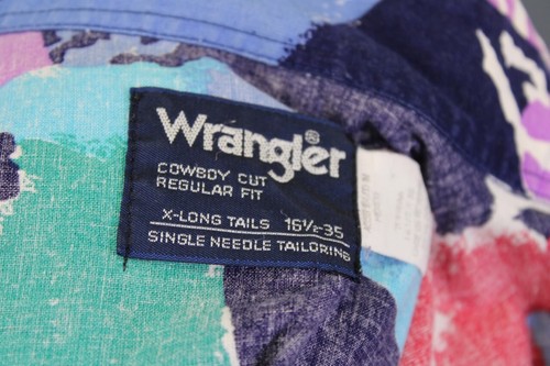 Vintage Wranger Multicolor Aztec Long Sleeve Western Shirt Size 16.5 35 - Picture 14 of 15