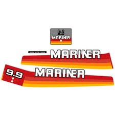 Mariner 9.9 Fuoribordo (1982-1989) Adesivi di Ricambio Aftermarket Set