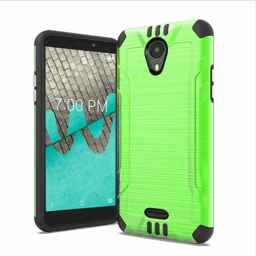For CRICKET ICON 2019 Phone Case +TEMPERED GLASS / Brushed Hybrid Cover Combat - Picture 21 of 21