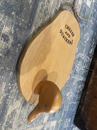 Vintage Cheese and Quackers Wooden Duck Decoy Cheese Charcuterie Board - Picture 3 of 6