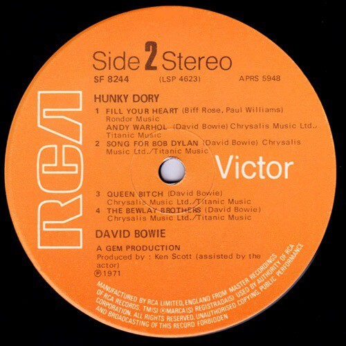 David Bowie - Hunky Dory (LP, Album, RP) - Bild 6 von 6