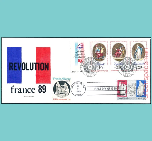 FDC C120 French Revolution Dual US FDoI France 2145a Philexfrance Pict. Uncovers