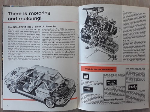 NSU Prinz Range Brochure c.1965 - 1000L Sport Coupe Spider - Picture 6 of 9