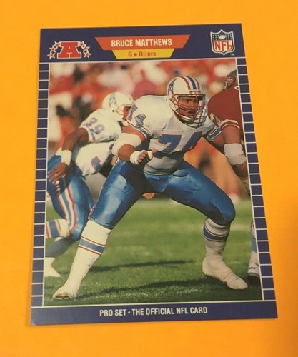 BRUCE MATTHEWS RC 1989 Proset NFL Football Rookie Card #148 Houston Oilers HOF