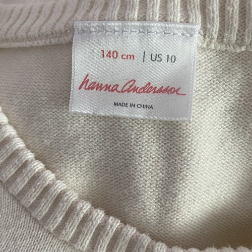 Hanna Andersson Ivory Top Sweater Unicorn Flowers Girls Size 10 US / 140 - Picture 3 of 4