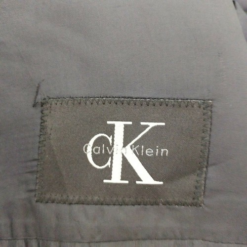 Chaqueta de Traje Calvin Klein Gris Negro 100% Lana. Reino Unido Hombre Talla Grande - Imagen 10 de 10