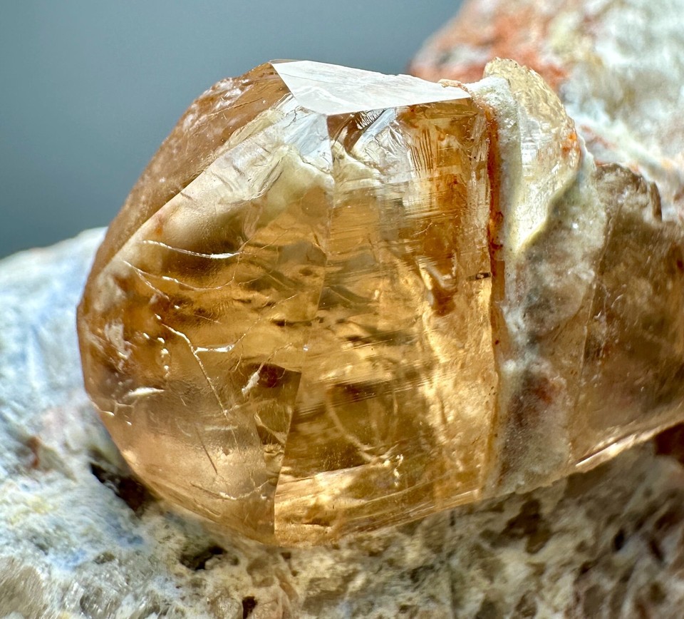 546 Carat Eye Clean Honey Color Katlang Topaz Crystals On Matrix From