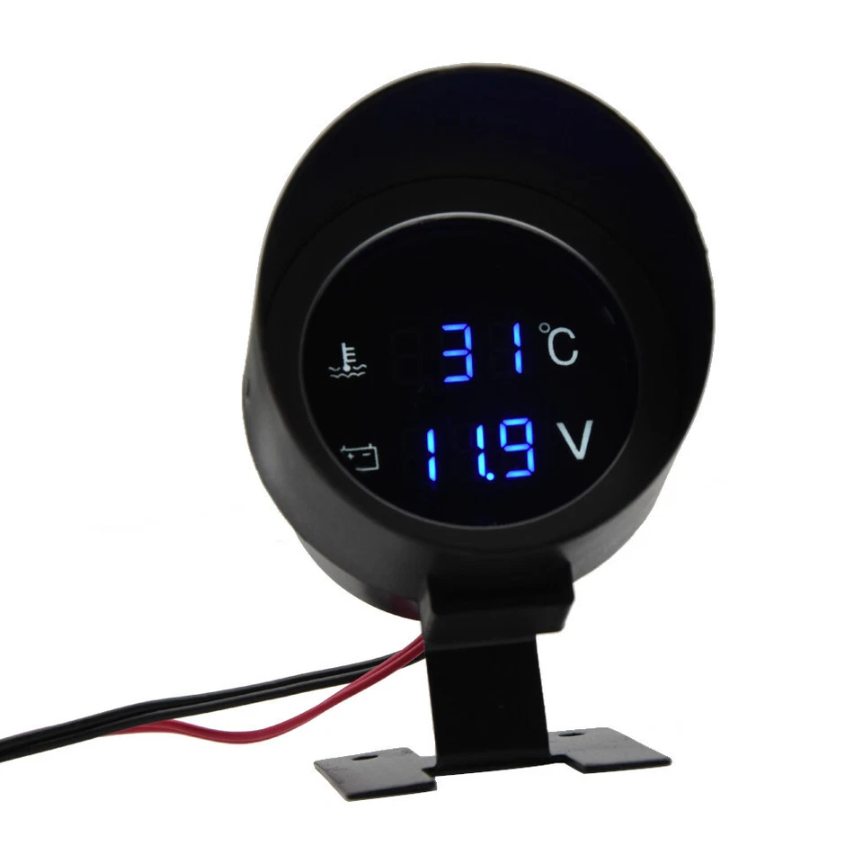 Voltímetro medidor digital de temperatura da água para carro automático 2 em 1 com adaptador de 40 mm - Imagem 4 de 4