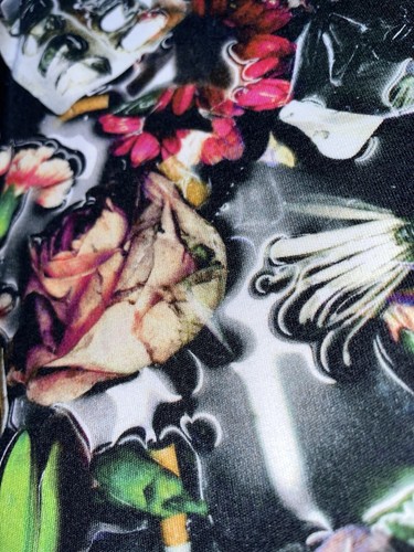 McQ Alexander McQueen Floral Print Jersey Pencil Skirt Stretch Size M - Picture 10 of 10