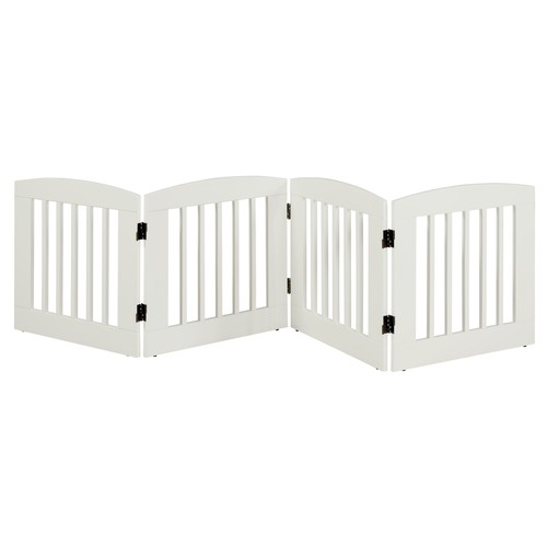 Camaflexi Ruffluv 4 Panel Expansion Pet Gate - Medium - 24"H - White Finish