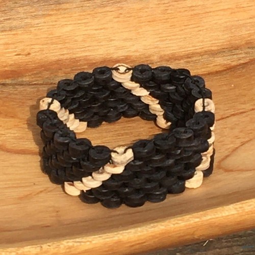 Bead Bracelet/Wristband Unisex Black/White Motif Rustic Ethnic Beach Boho Surf - Picture 2 of 3