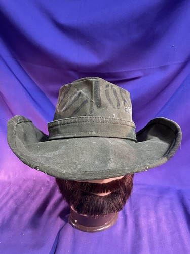 Cowboy Hat size 7 1/2 XL handmade olive drab upcylced duffel bag - Picture 7 of 12