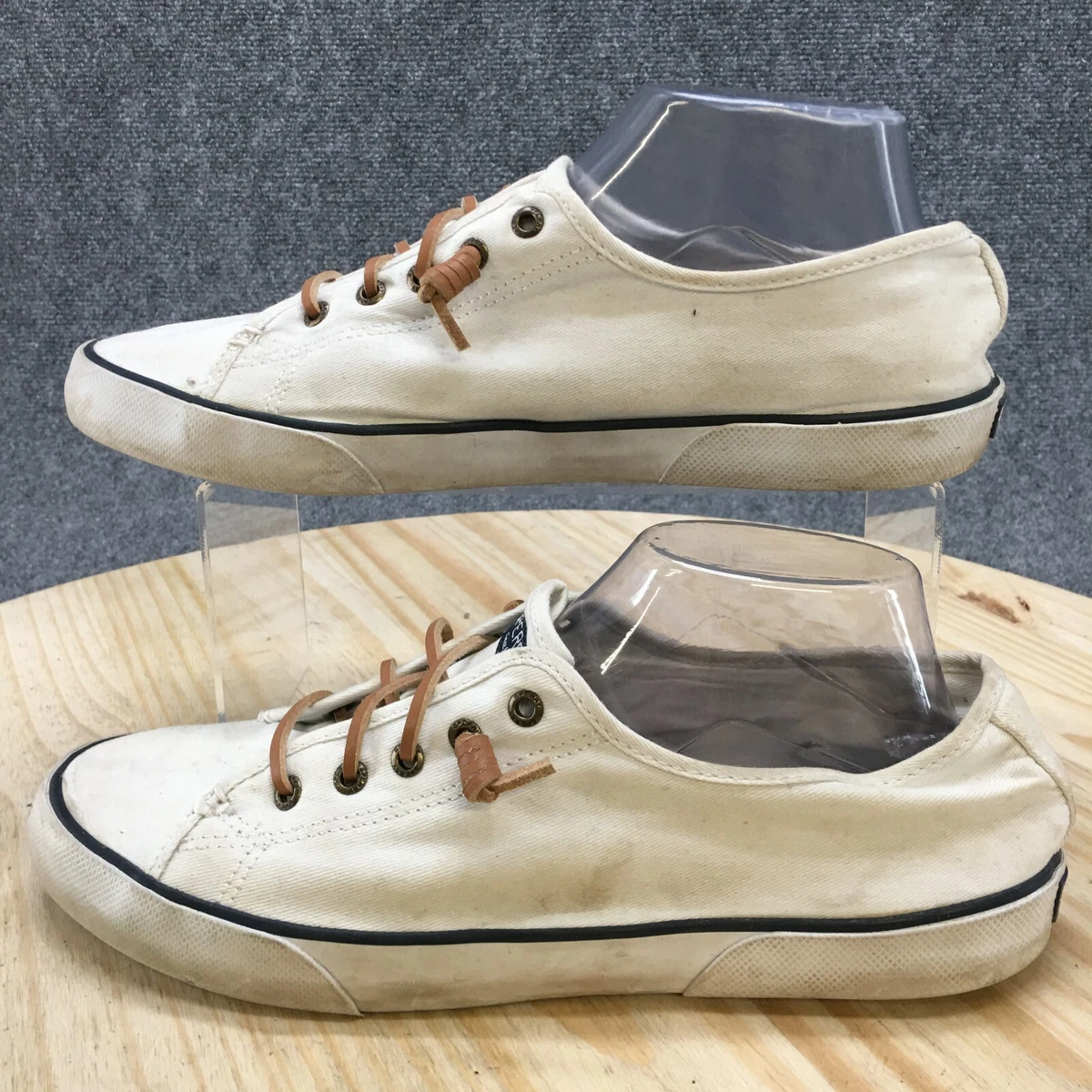 Sperry Shoes Womens 10M White Pier View Sneakers Lace Up Low