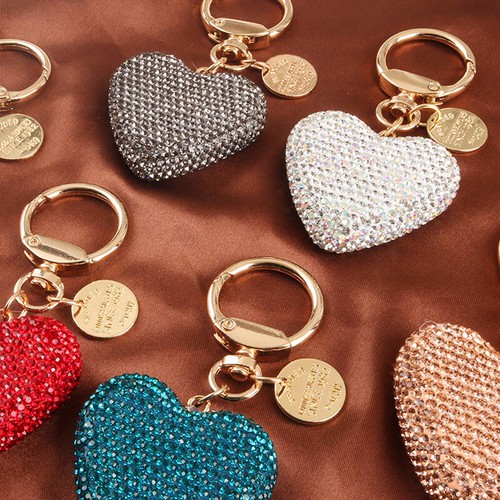 Portachiavi Crystal Bling, accessori borsa strass portamonete charms, ciondolo auto - Foto 1 di 22