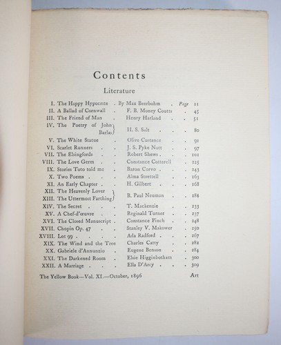 1896 The YELLOW BOOK An Illustrated Quarterly Vol XI 1st Beerbohm Robinson - Bild 6 von 24