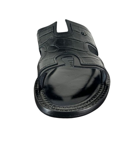 Bosco schwarze italienische Ledersandalen Herren Echtleder Slipper Schuhe - Bild 2 von 31