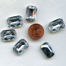 119 *** 8 cabochons anciens crystal fond conique octogone 16x11,5mm CRYSTAL