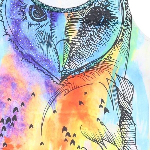 Fashion Madina Women's Colourful Owl Tank Dress L - Picture 8 of 12