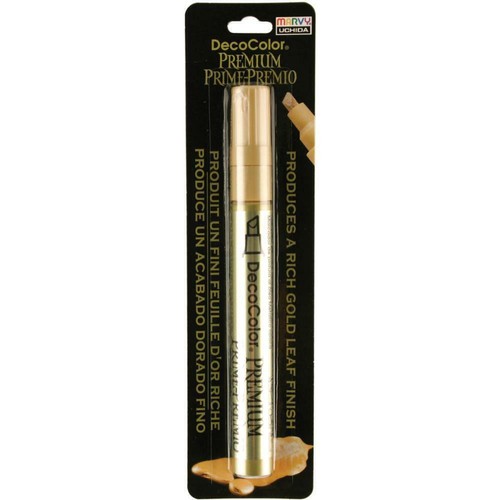 DecoColor Premium Chisel Paint Marker Leaf Finish Pen Gold - Picture 2 of 5