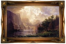 Bierstadt Among the Sierra Nevada, CA 1868 Wood Framed Canvas Print Repro 19x32