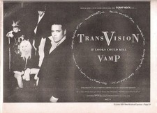 TRANSVISION VAMP Wendy James  If Looks Could Kill 1991 UK Press ADVERT 12x8"