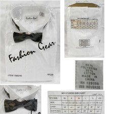 NIP NEW Tuxedo Shirt  Bow Tie FASHION GEAR - 2 Sizes Left  Available XS 2XL
