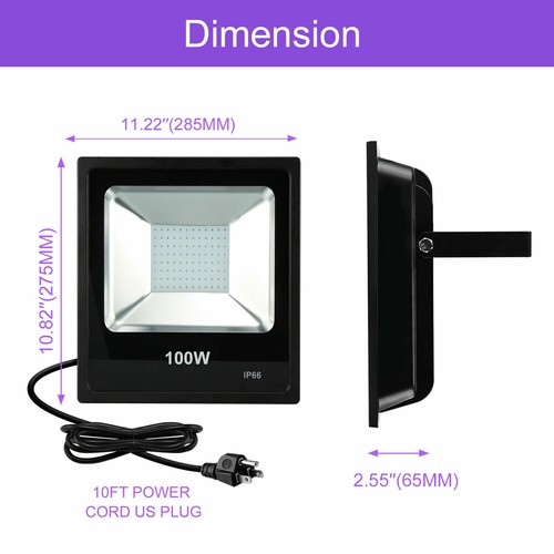 100W LED UV Black Light For Music Stage Party Club Halloween IP66 Outdoor Light - Picture 4 of 11