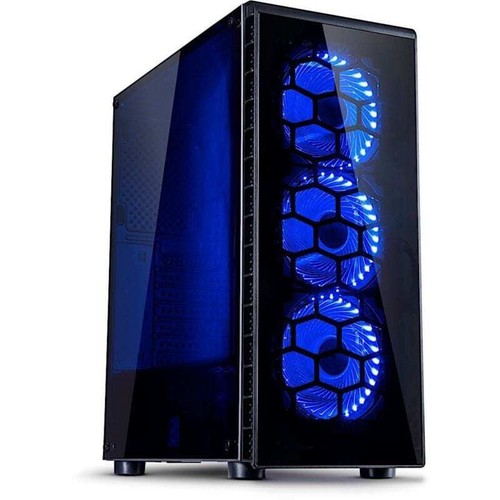 Inter-Tech CXC2 Midi Tower ATX Gaming Gehäuse Seitenfenster, blaue LED - Bild 1 von 11