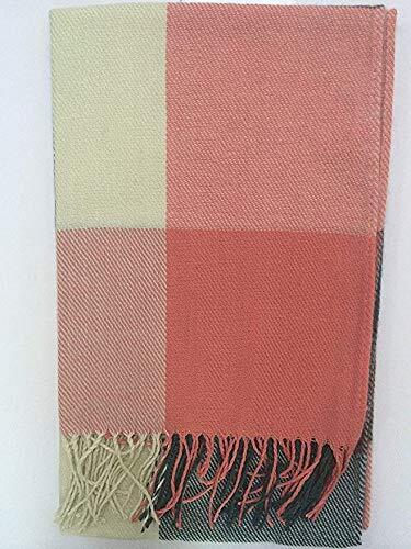 Womens Fashion Long Shawl Big Scarves Grid Winter Warm Large Plaid Scarf Pink - Picture 2 of 2