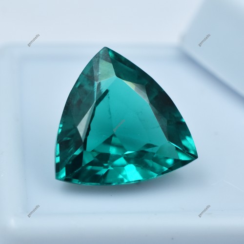Excellent 10.75 Ct Natural Green Garnet Trillion Cut CERTIFIED Loose Gemstone - Picture 4 of 6