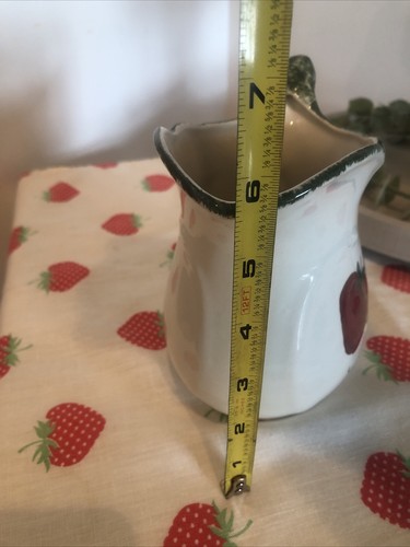 Erwin Pottery Erwin, TN Wild Strawberry Pitcher Rare No Cracks or Chips - Picture 5 of 7