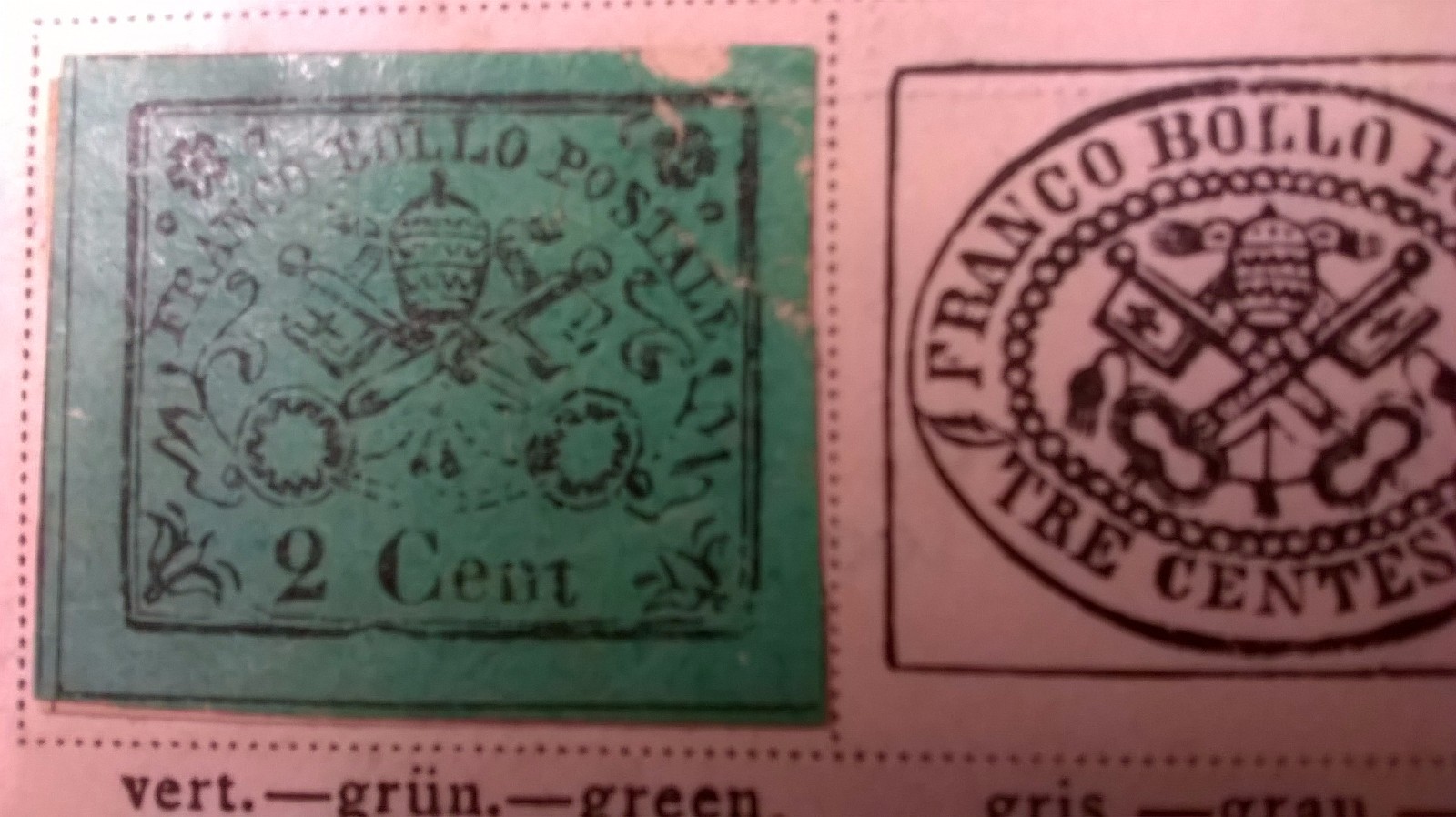 STAMP 1867 FRANCO BOLLO POSTALE 2 Cent.Roman States | eBay