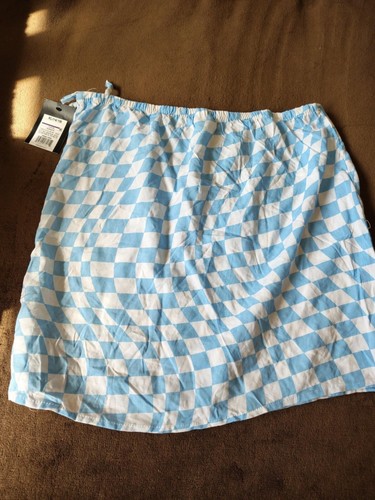 Art Class Blue Check Printed Wrap Skirt - L (10-12) - Picture 3 of 5