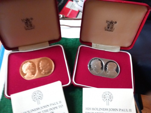 2 × 1982 John Paul II Visit to the UK Barren ~ 1 × 2oz Solid Silver ~ 1 Bronze.