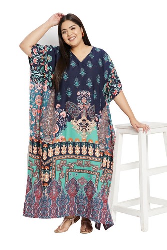 Gypsie Blu Plus Size Women's Kaftan Kimono Maxi Dress Casual Loose Long Dresses - Picture 148 of 425
