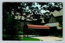 St Clair MI-Michigan, St Clair Inn, Entrance, Driveway, c1956 Vintage Postcard