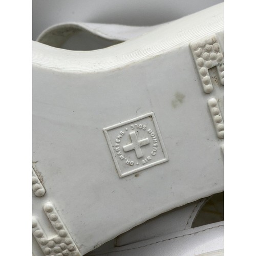 DR. MARTENS Women's White T-Strap Peep-Toe Wedge Platform Sandals SZ 8 - Picture 11 of 11
