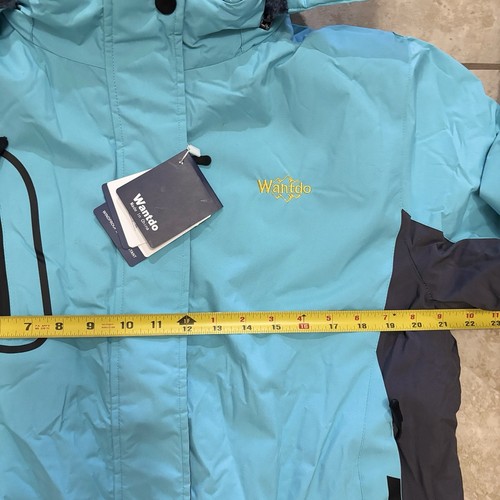 Wantdo Damen wasserdichte Winter Ski Jacke Mantel Kapuze Regenmantel Fleece Größe L - Bild 5 von 8