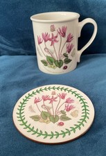 Portmeirion Botanic Garden , Cyclamen Mug 9.25 cm high & matching coaster